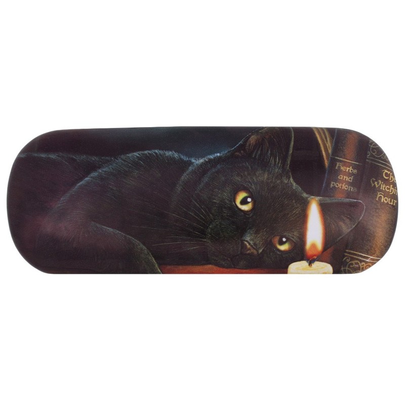 Kissat | Eläimet | Musta kissa ja kynttilä -silmälasikotelo | Kaskimatti  Lahjatavaratukku